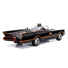 Load image into Gallery viewer, Batman 1966 TV Series Batmobile 1:18 Scale Die-Cast Metal Vehicle with Lights 3-Inch Batman and Robin Figures