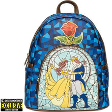 Load image into Gallery viewer, Beauty and the Beast Stained-Glass Window Mini-Backpack - Entertainment Earth Exclusive