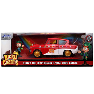Hollywood Rides Lucky Charms 1959 Ford Anglia Die-Cast Metal Figure 1:24 Scale Vehicle