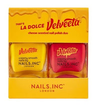 Load image into Gallery viewer, Nails.INC x VELVEETA Pinkies Out Polish Creamy Smooth Cheese Scented Nail Polish Duo