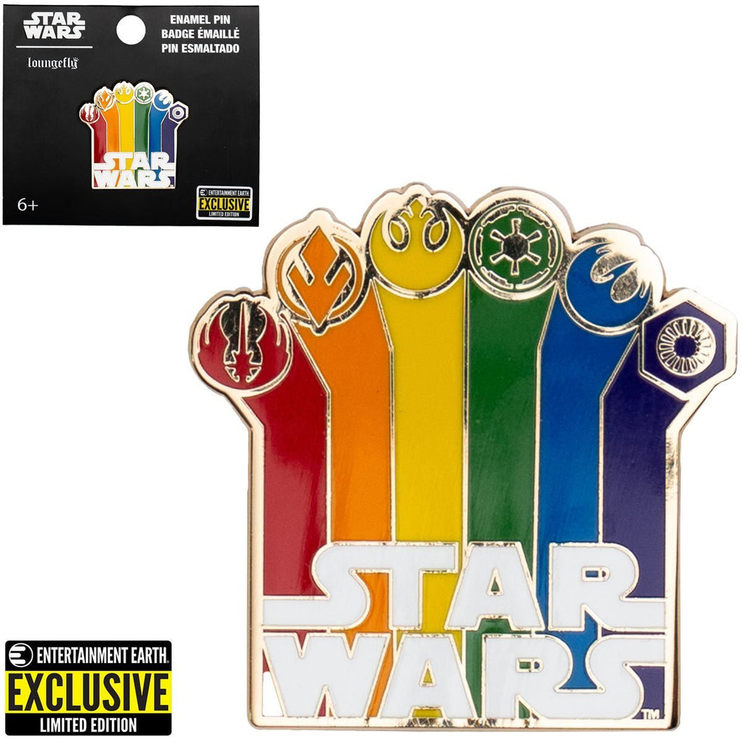 Star Wars Logo Rainbow Enamel Pin - Entertainment Earth Exclusive