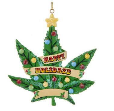 Cannabis Leaf 4-Inch Resin Ornament
