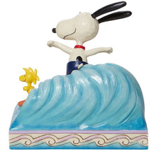 Load image into Gallery viewer, Peanuts Snoopy and Woodstock Surfing Cowabunga! by Jim Shore Statue